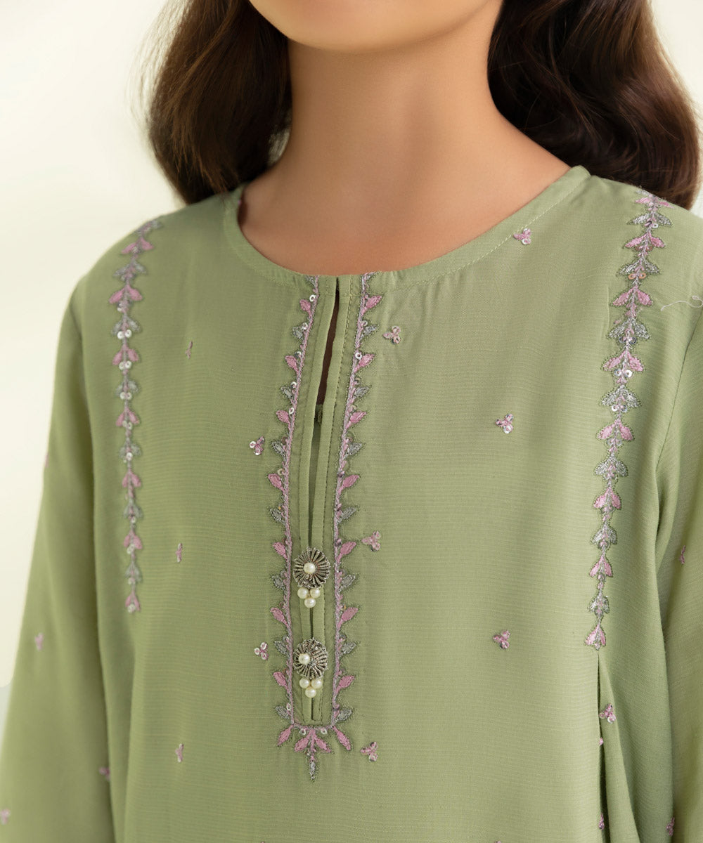 Raw Silk Suit - 2-Piece Embroidered