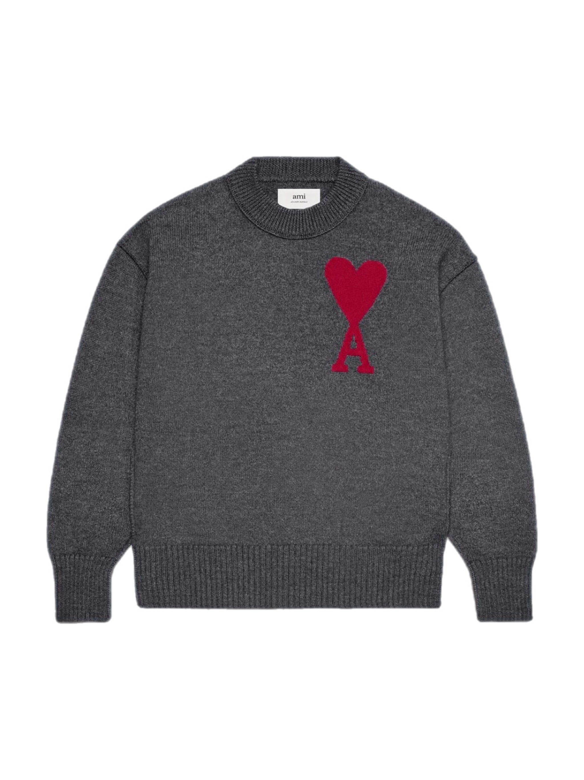 Red Wool Heart Sweater - BFUKS006.018