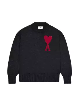 Red Wool Heart Sweater - BFUKS006.018