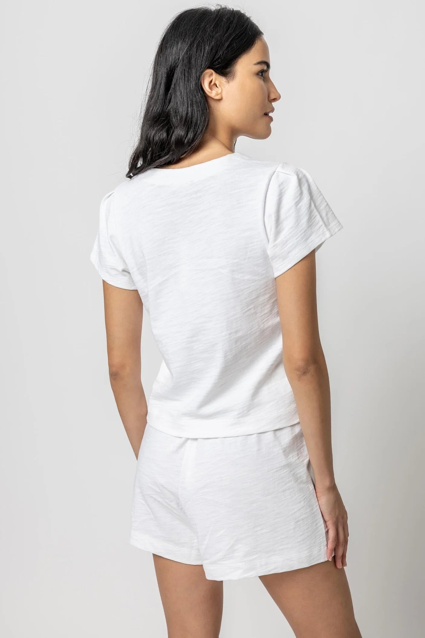 Result: V-Neck Pleated Cap Sleeve Top