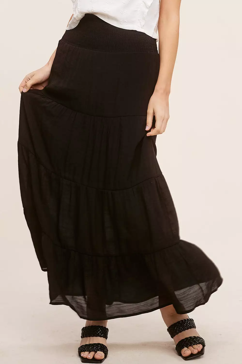 Results: Black Tiered Maxi Skirt - Stylish and Versatile Women's Skirt