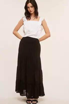 Results: Black Tiered Maxi Skirt - Stylish and Versatile Women's Skirt