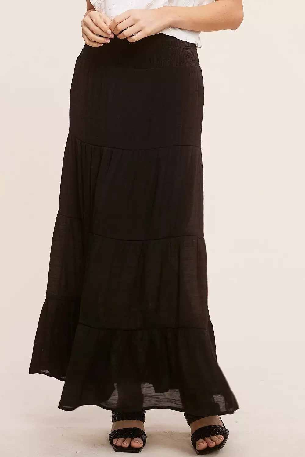 Results: Black Tiered Maxi Skirt - Stylish and Versatile Women's Skirt