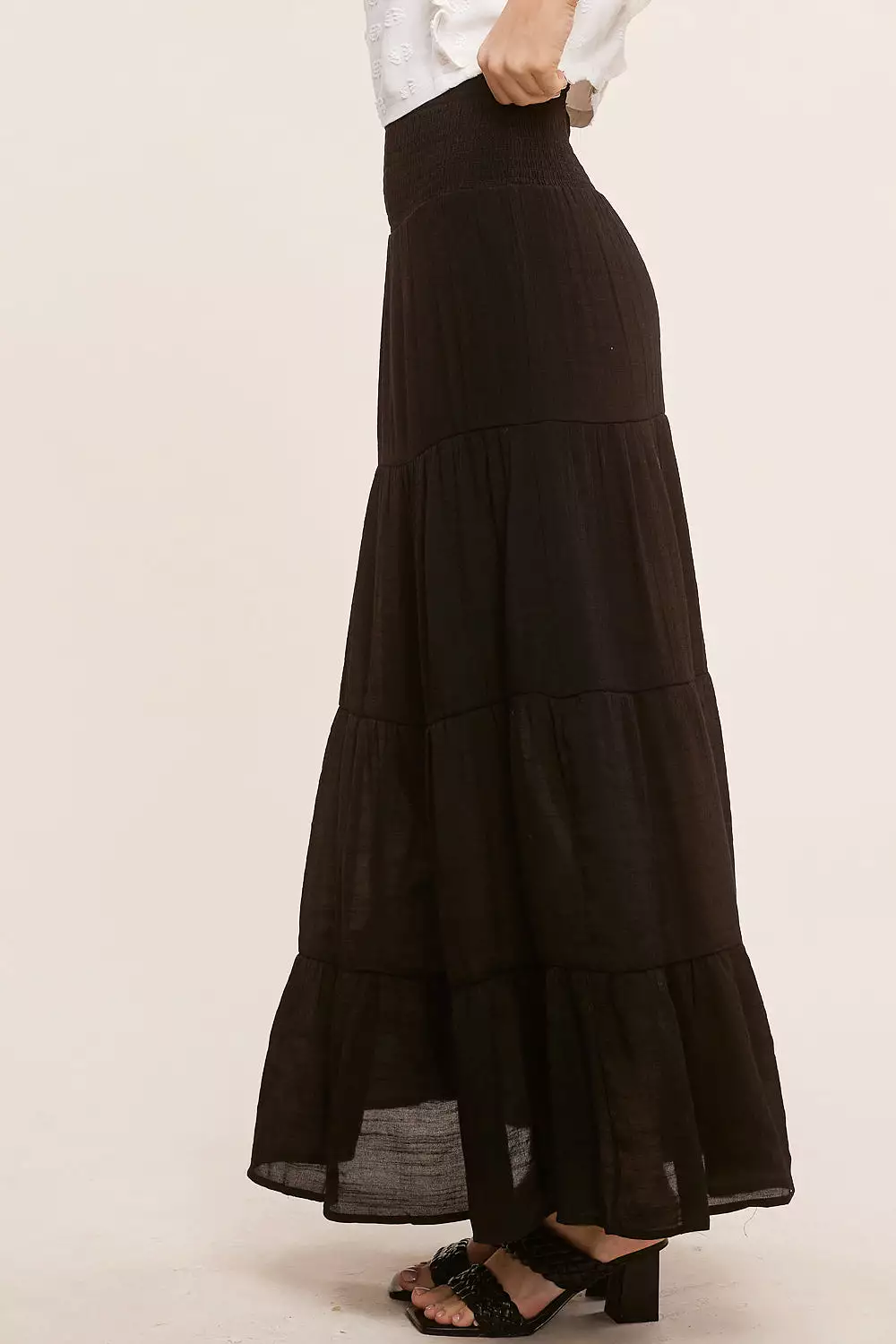 Results: Black Tiered Maxi Skirt - Stylish and Versatile Women's Skirt