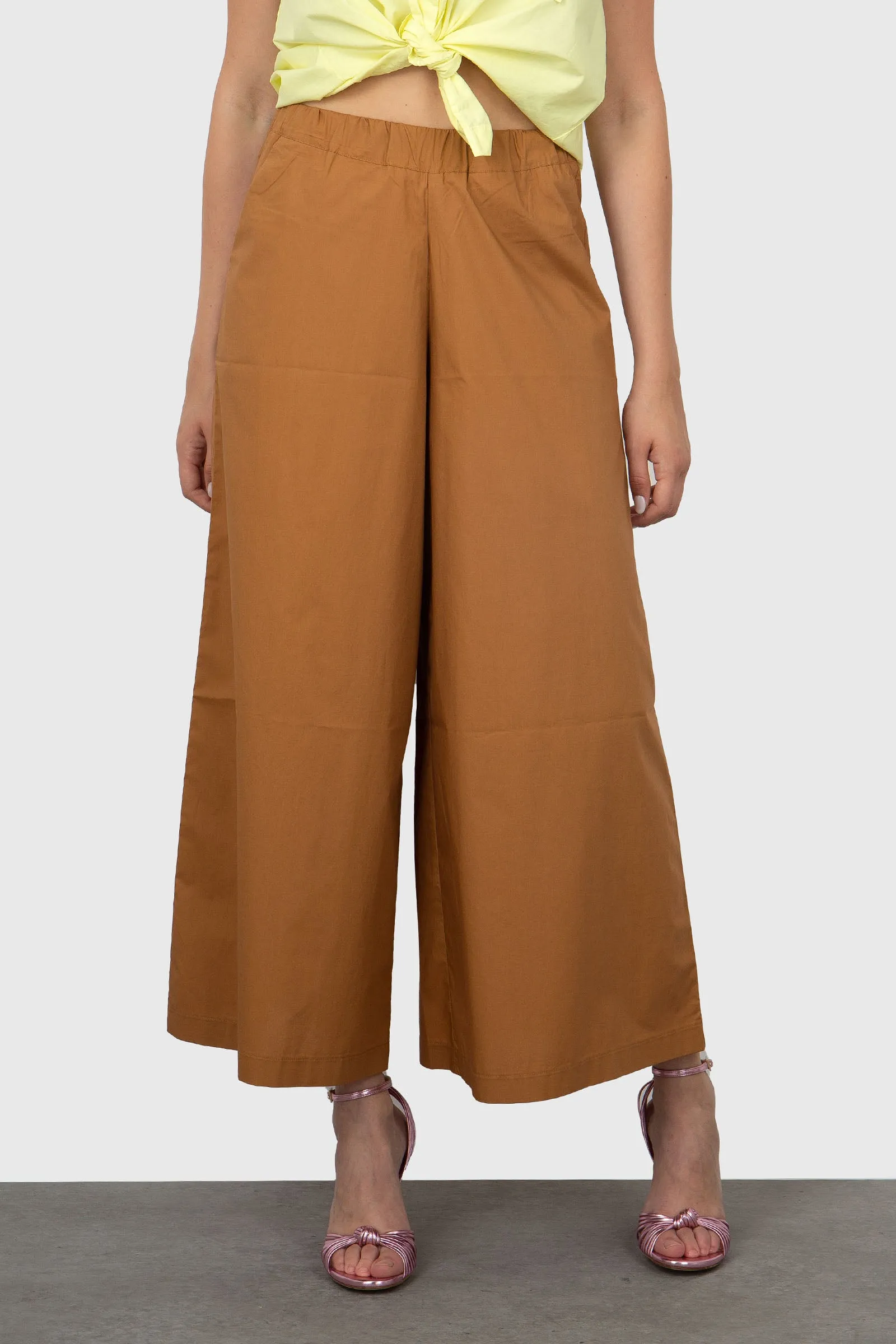 Cropped Biscotto Women's Pants by Roberto Collina