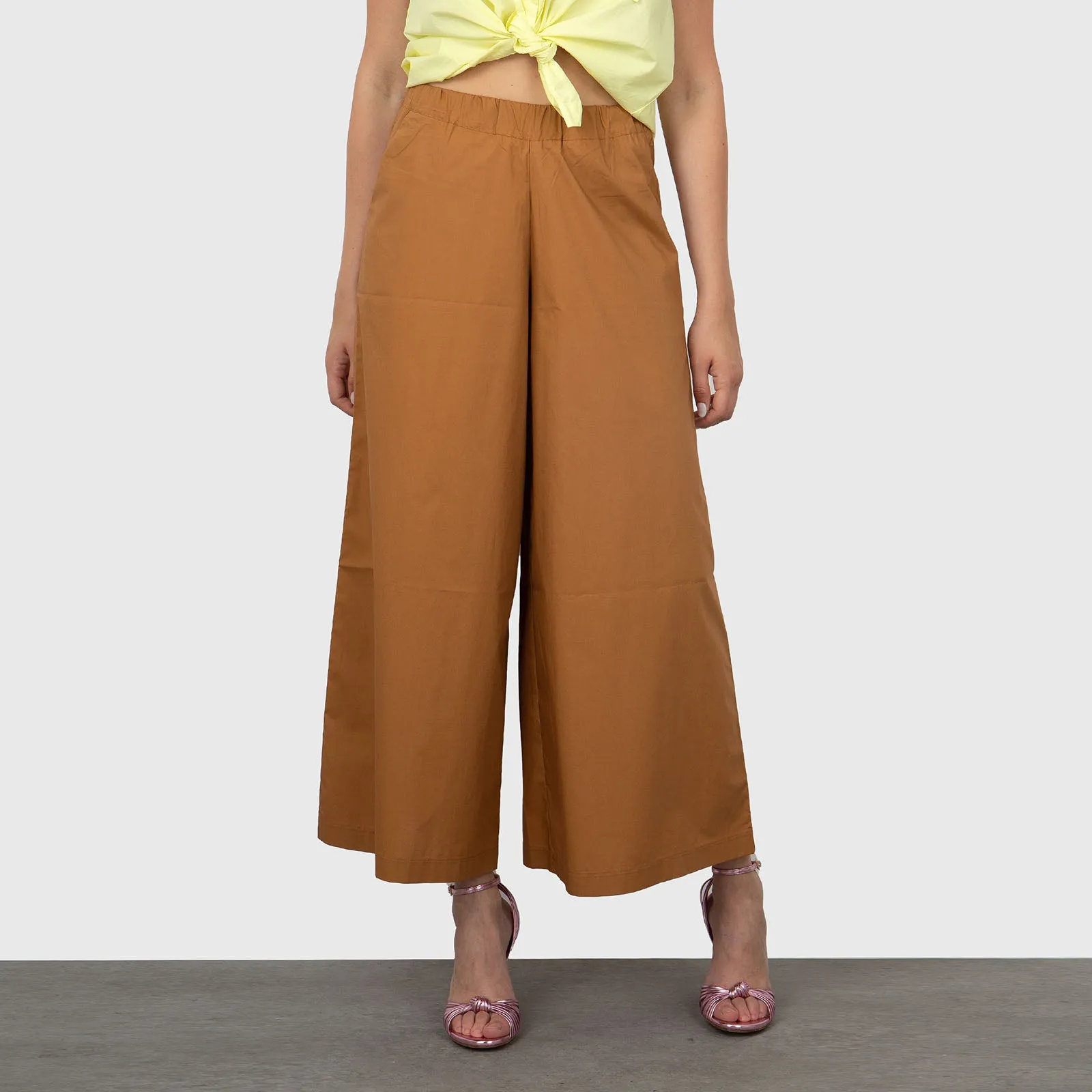 Cropped Biscotto Women's Pants by Roberto Collina