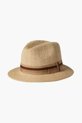 Roma Straw Fedora - Natural Straw Fedora Hat - Natural