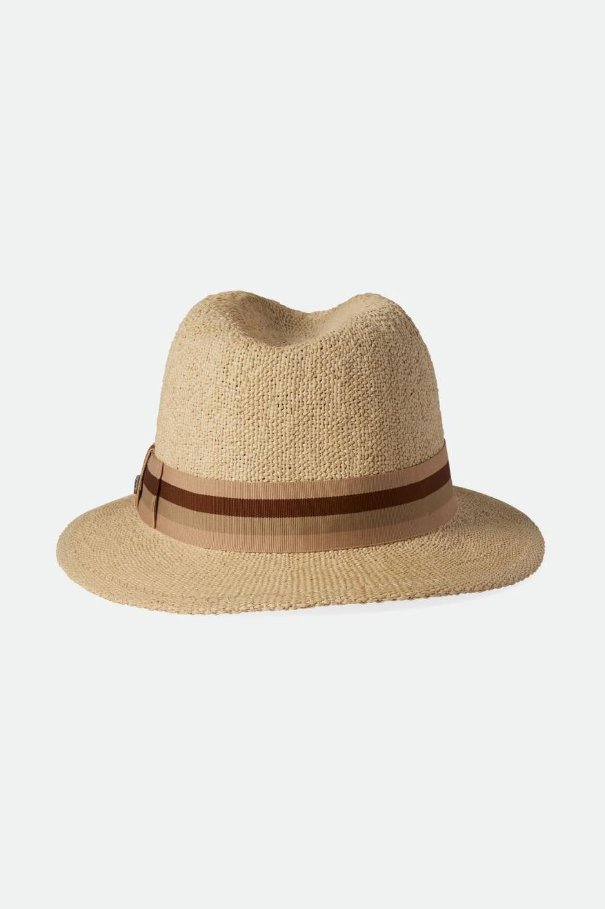 Roma Straw Fedora - Natural Straw Fedora Hat - Natural