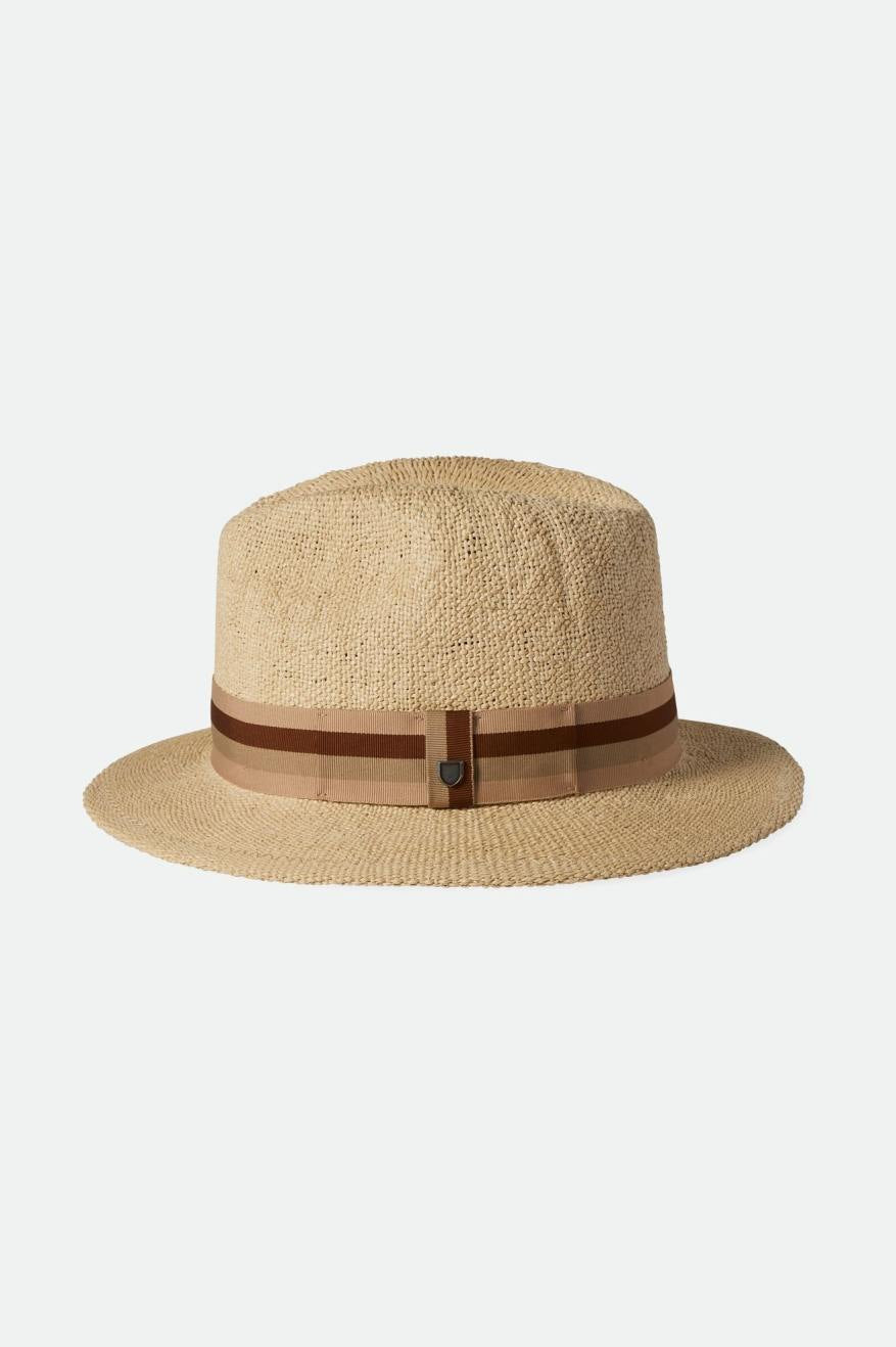 Roma Straw Fedora - Natural Straw Fedora Hat - Natural