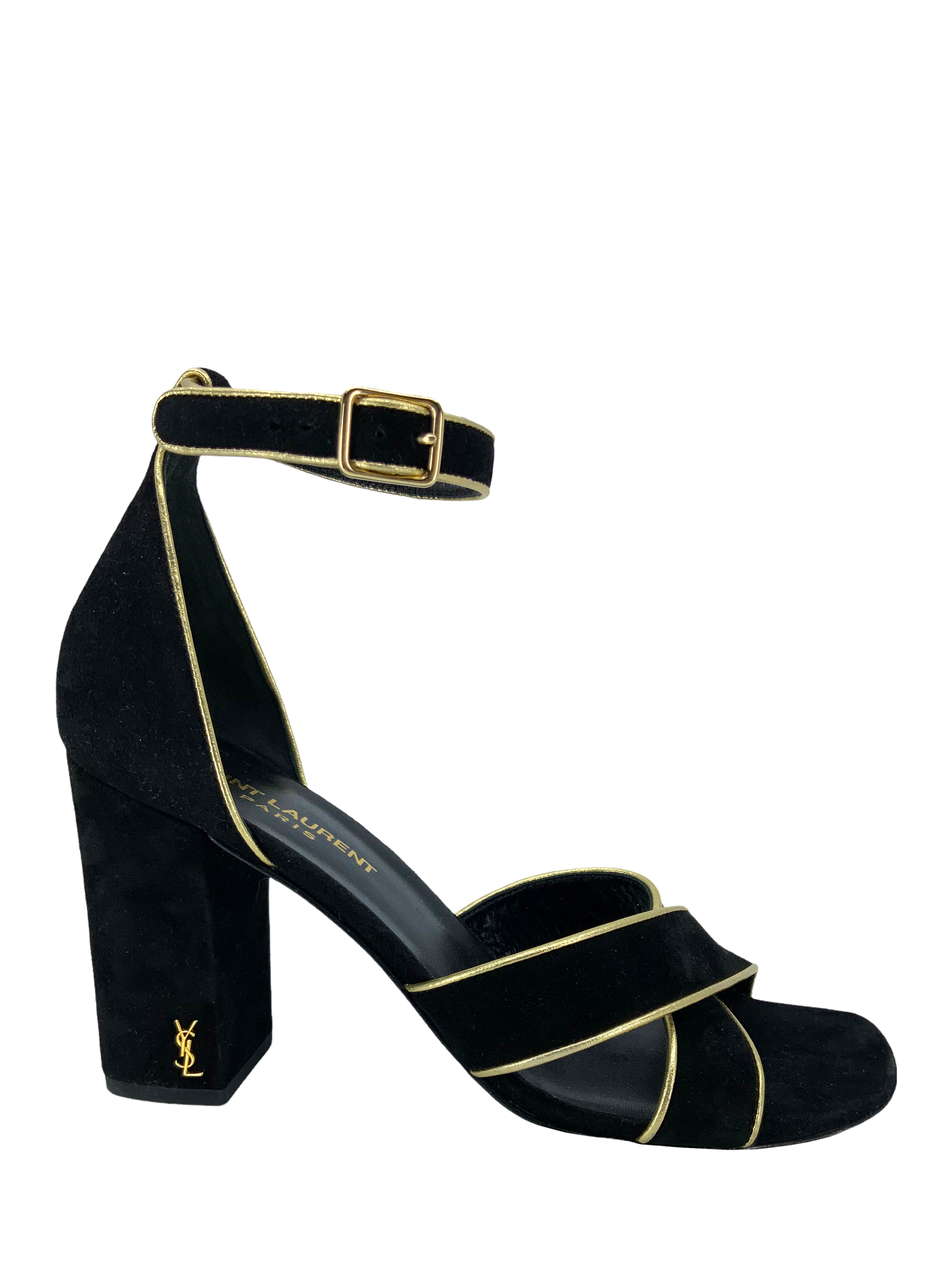 Saint Laurent Suede Ankle Strap Sandals Size 8