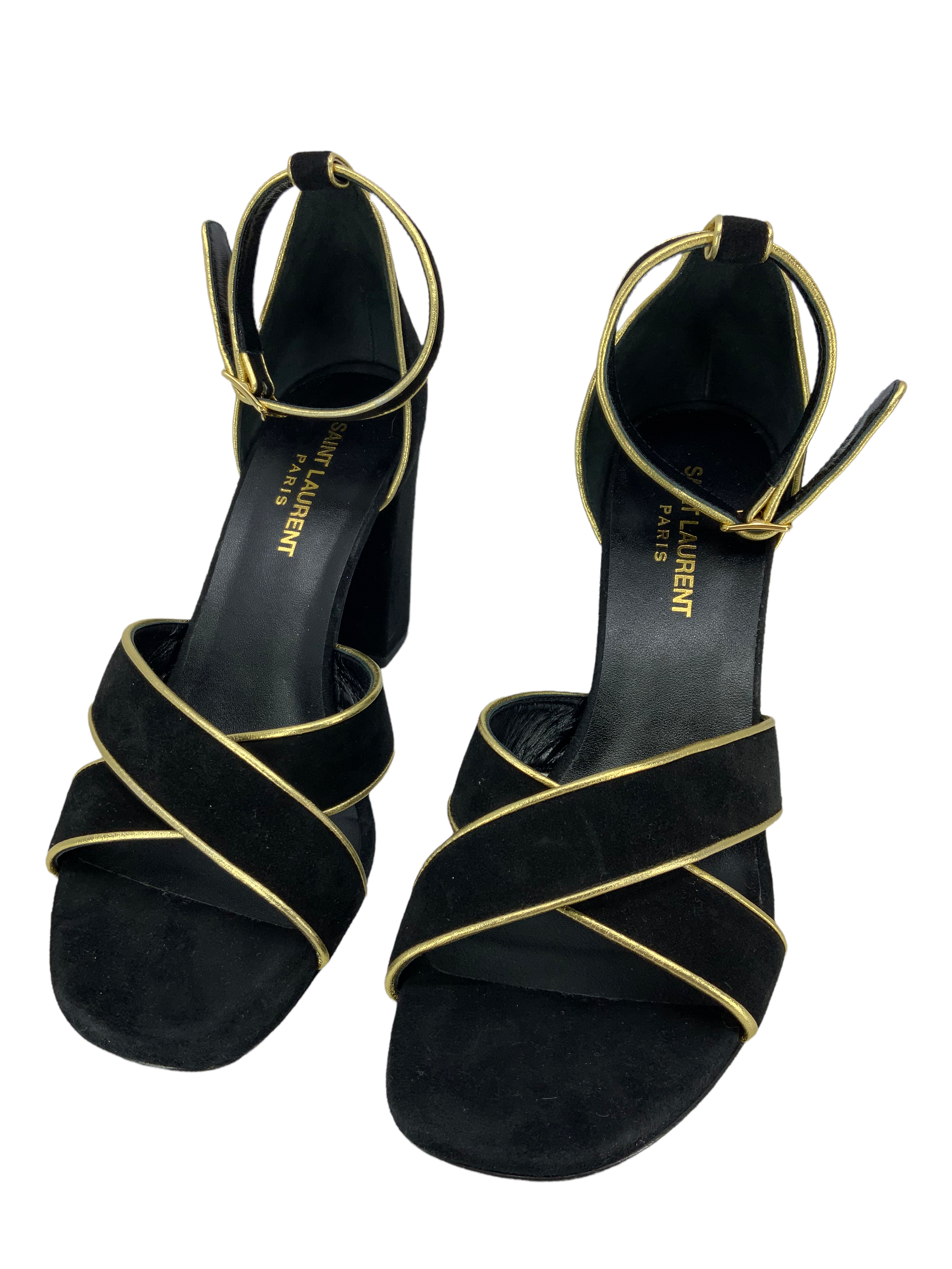 Saint Laurent Suede Ankle Strap Sandals Size 8