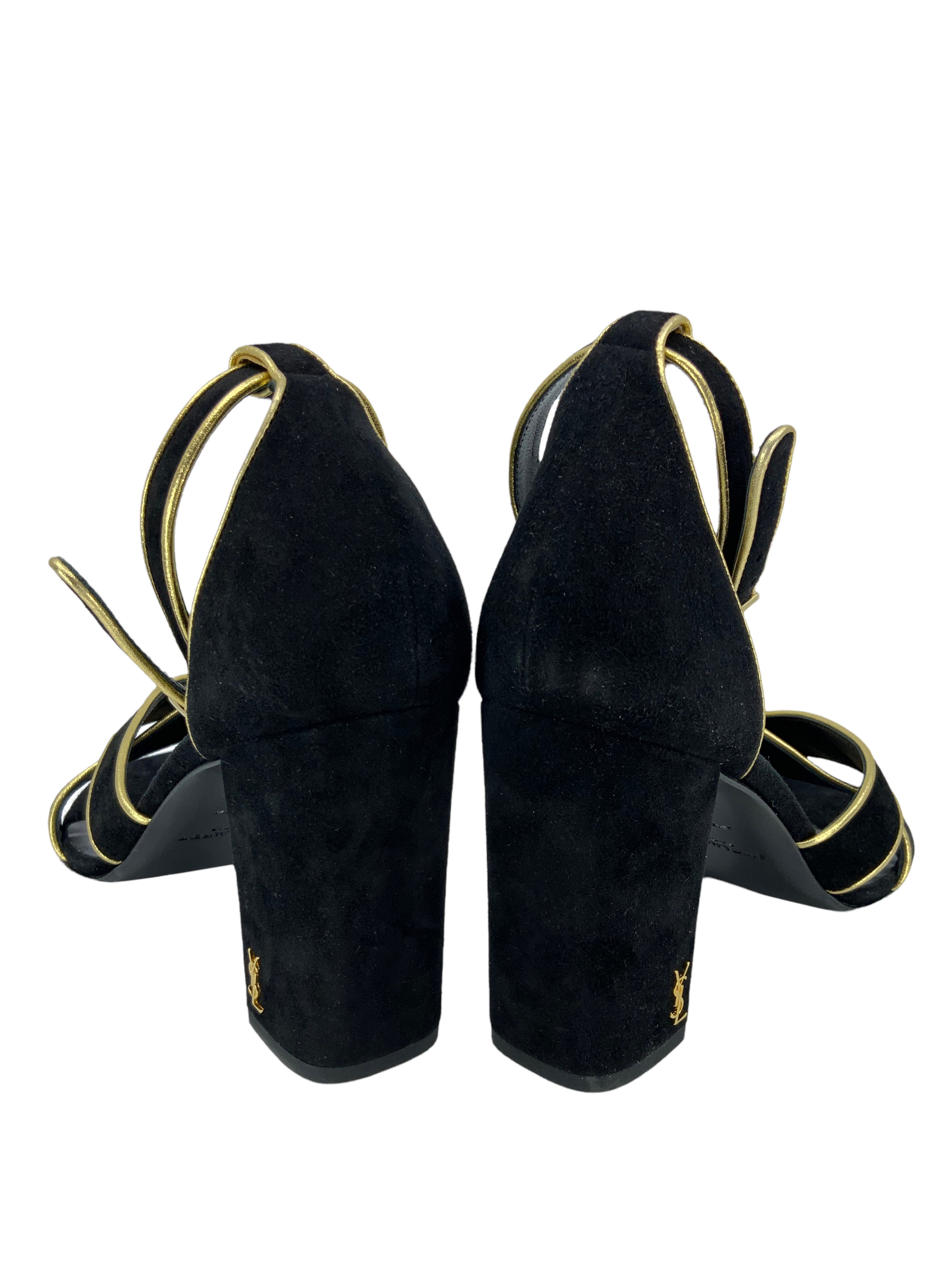 Saint Laurent Suede Ankle Strap Sandals Size 8