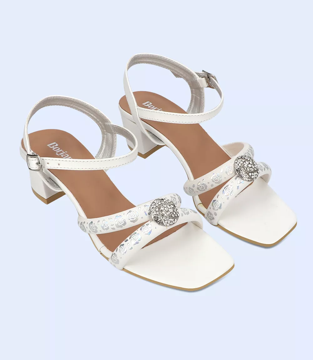 sandal heel for women in silver