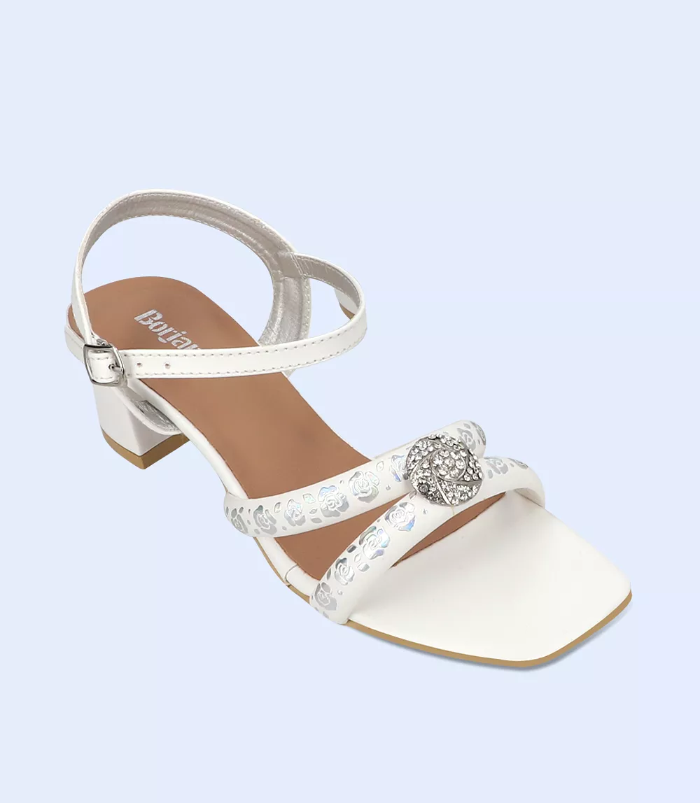 sandal heel for women in silver