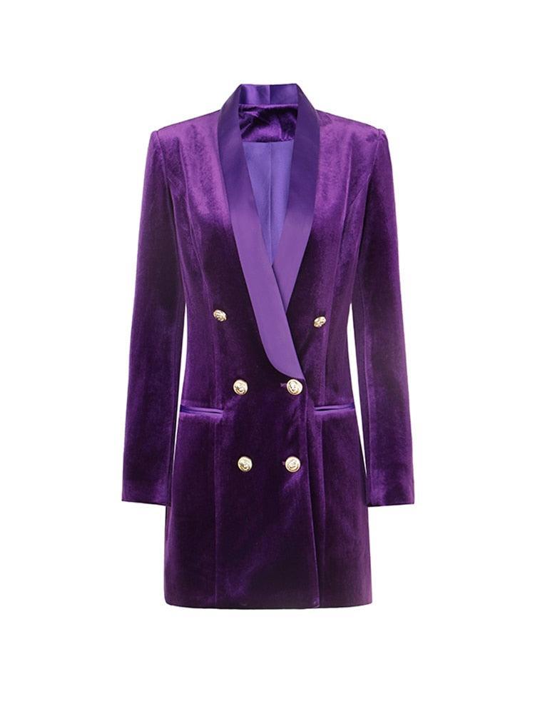 Satin Velvet Blazer Dress