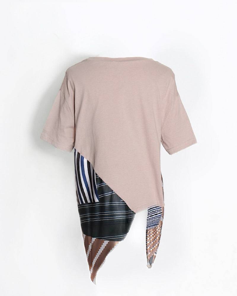 Scoop Neck T-Shirt With Scarf