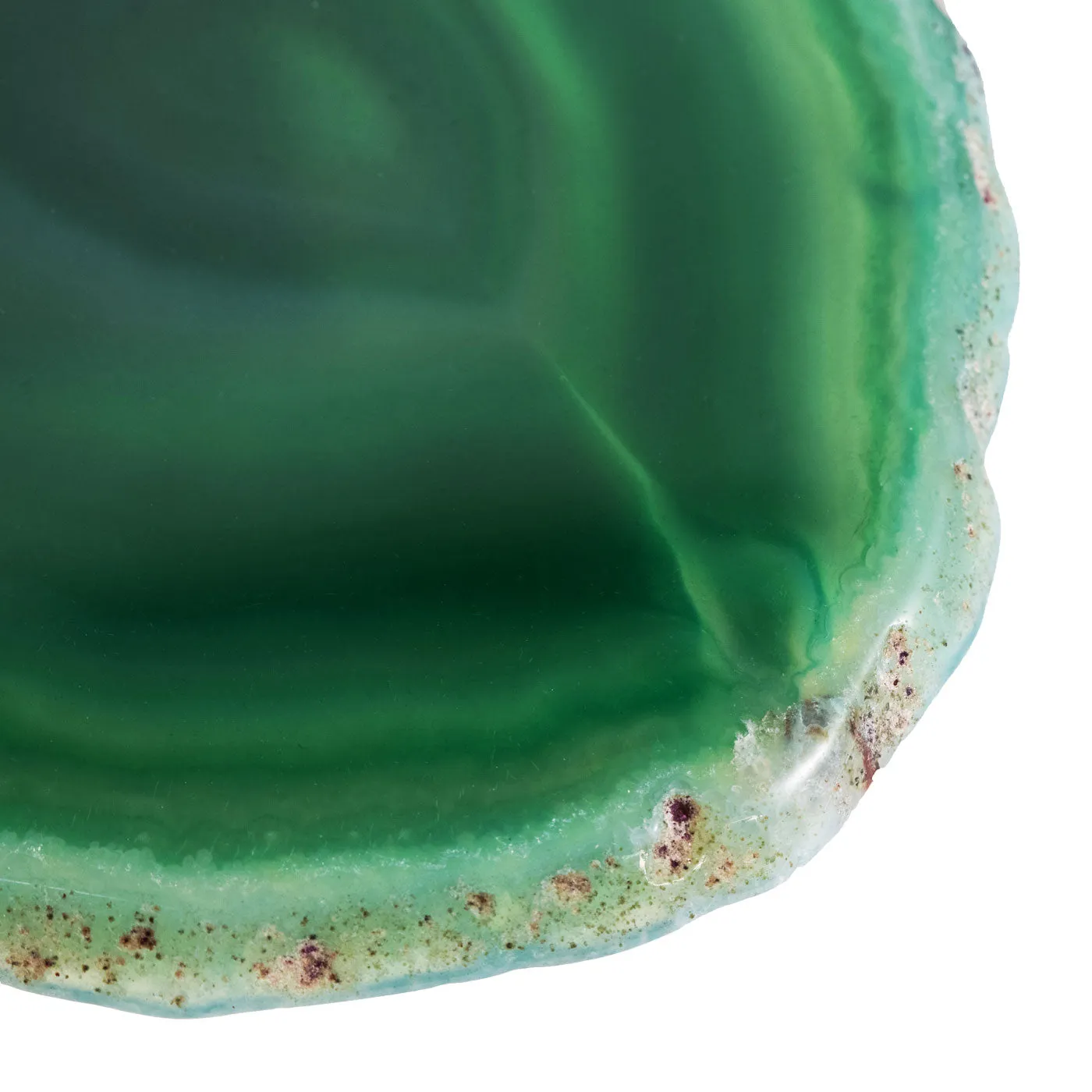 Emerald Natural Brazilian Agate Drink Coasters Set of 4 with Wood Holder