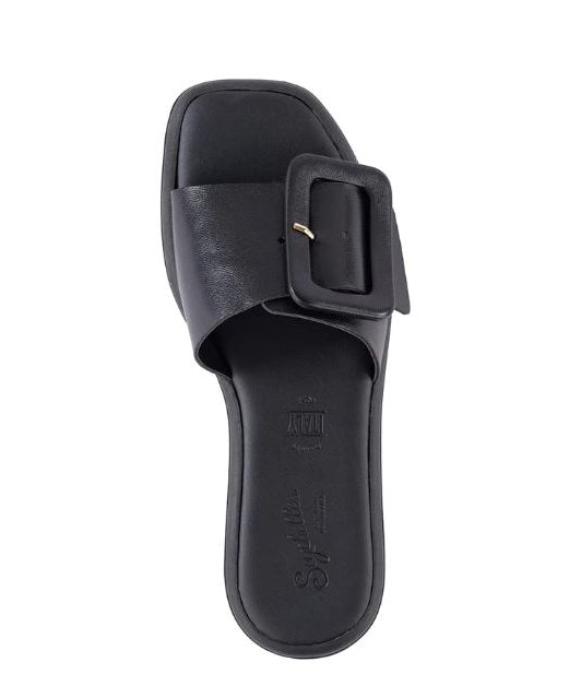 Seychelles Black Slide Sandal Manhattan Buckle