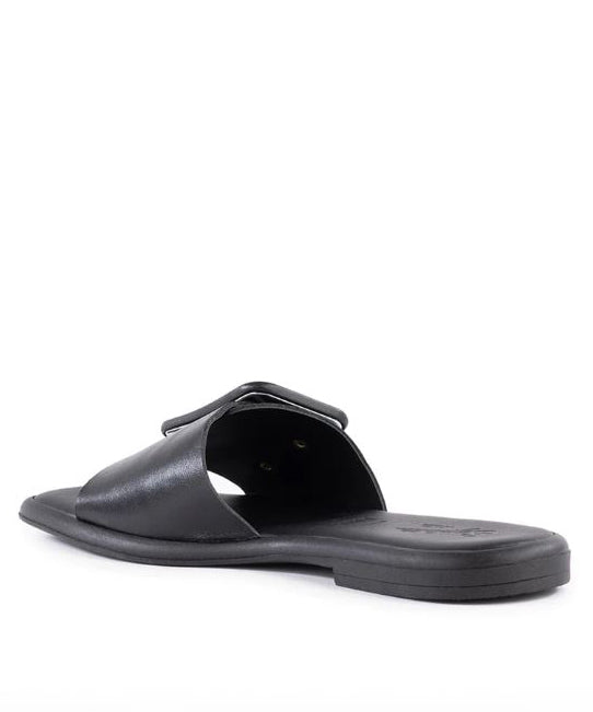 Seychelles Black Slide Sandal Manhattan Buckle