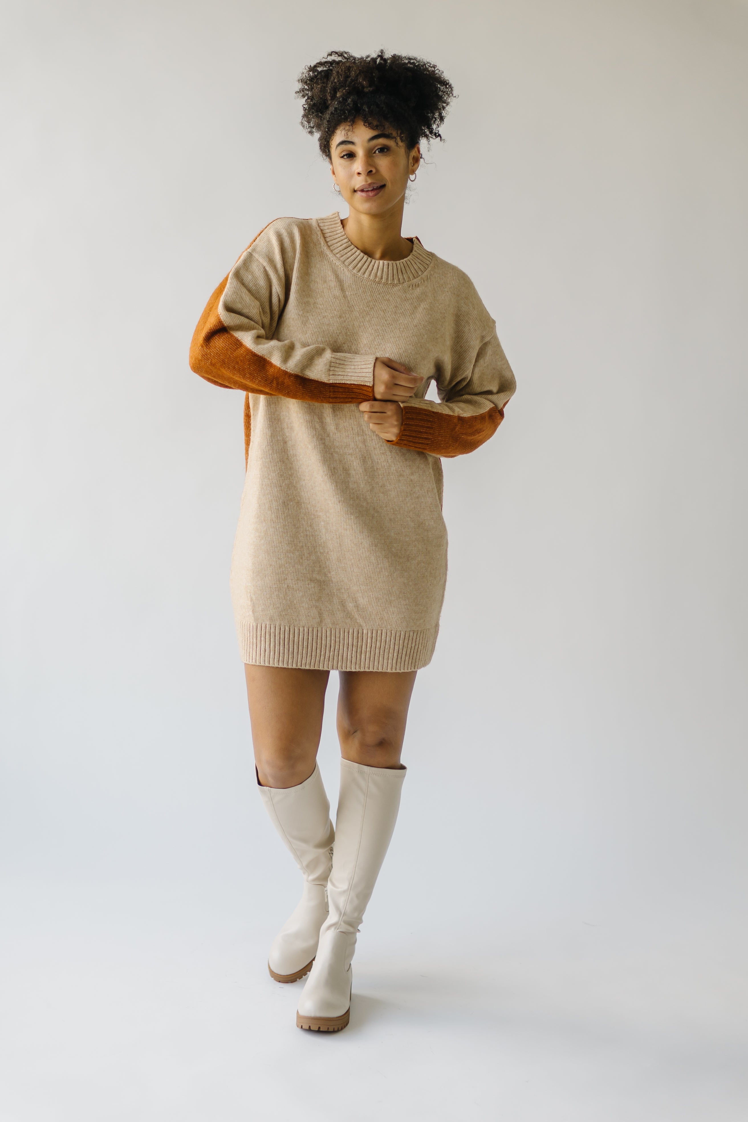 Sharrow Two Tone Sweater - Sand | Shop Now