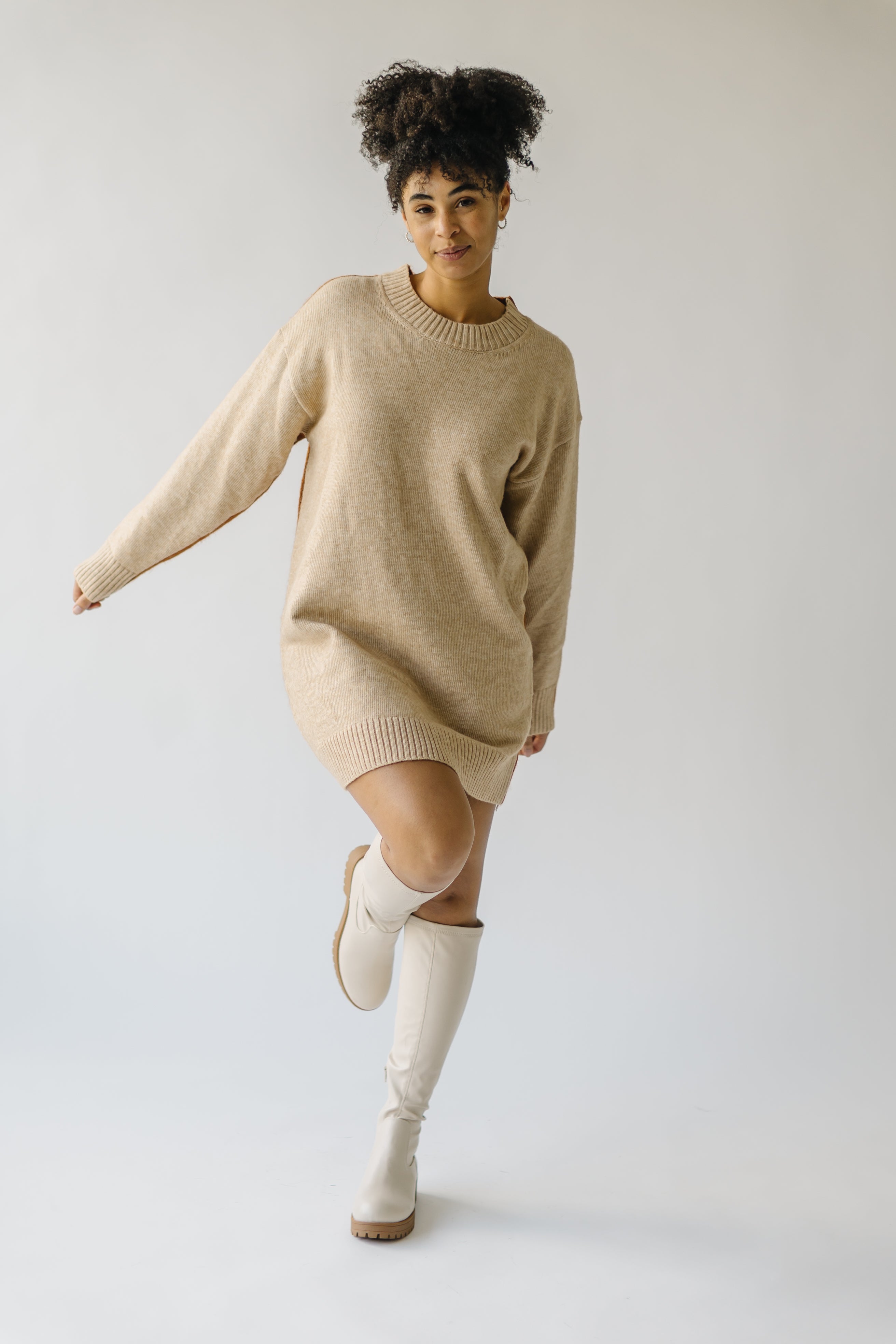 Sharrow Two Tone Sweater - Sand | Shop Now