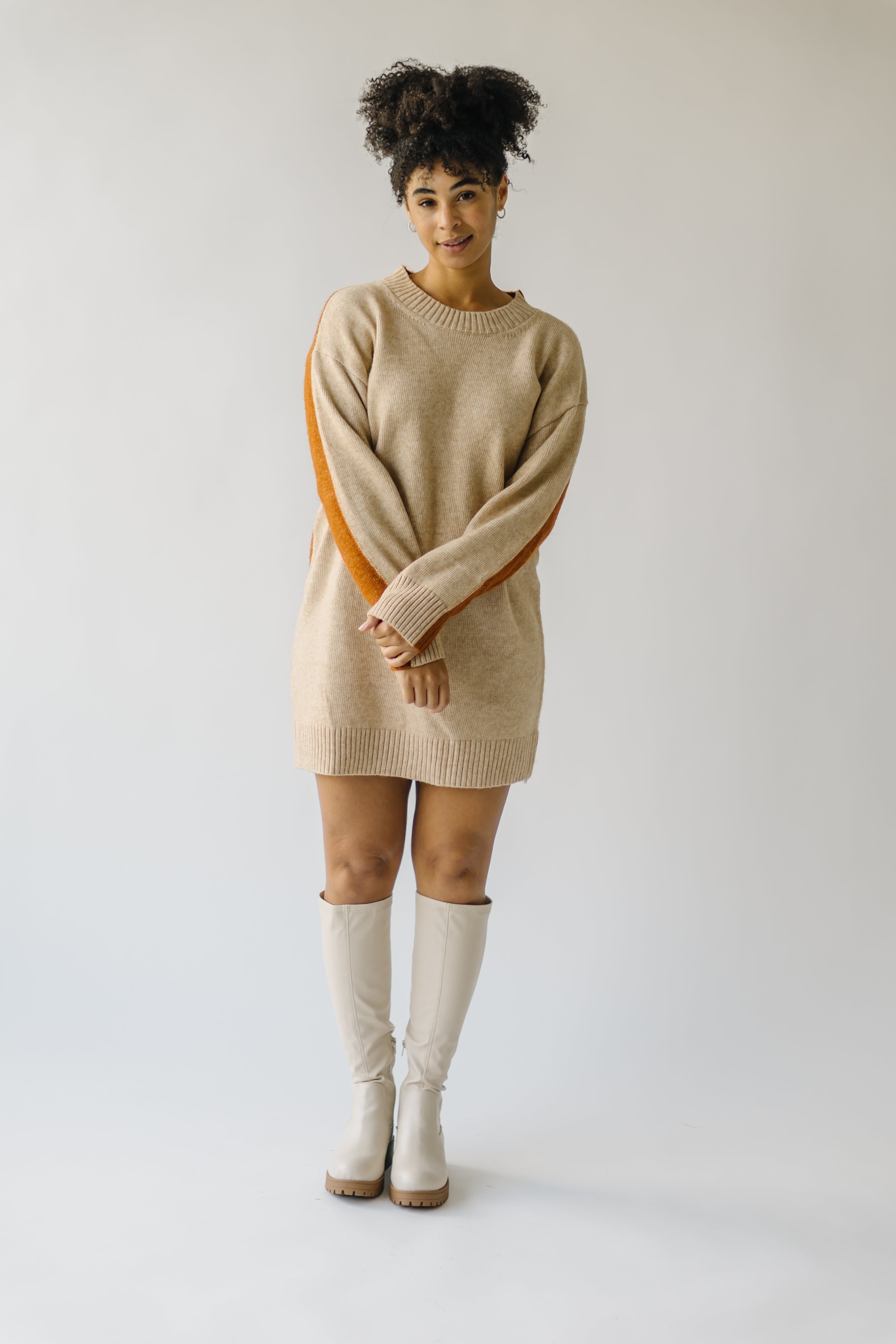 Sharrow Two Tone Sweater - Sand | Shop Now