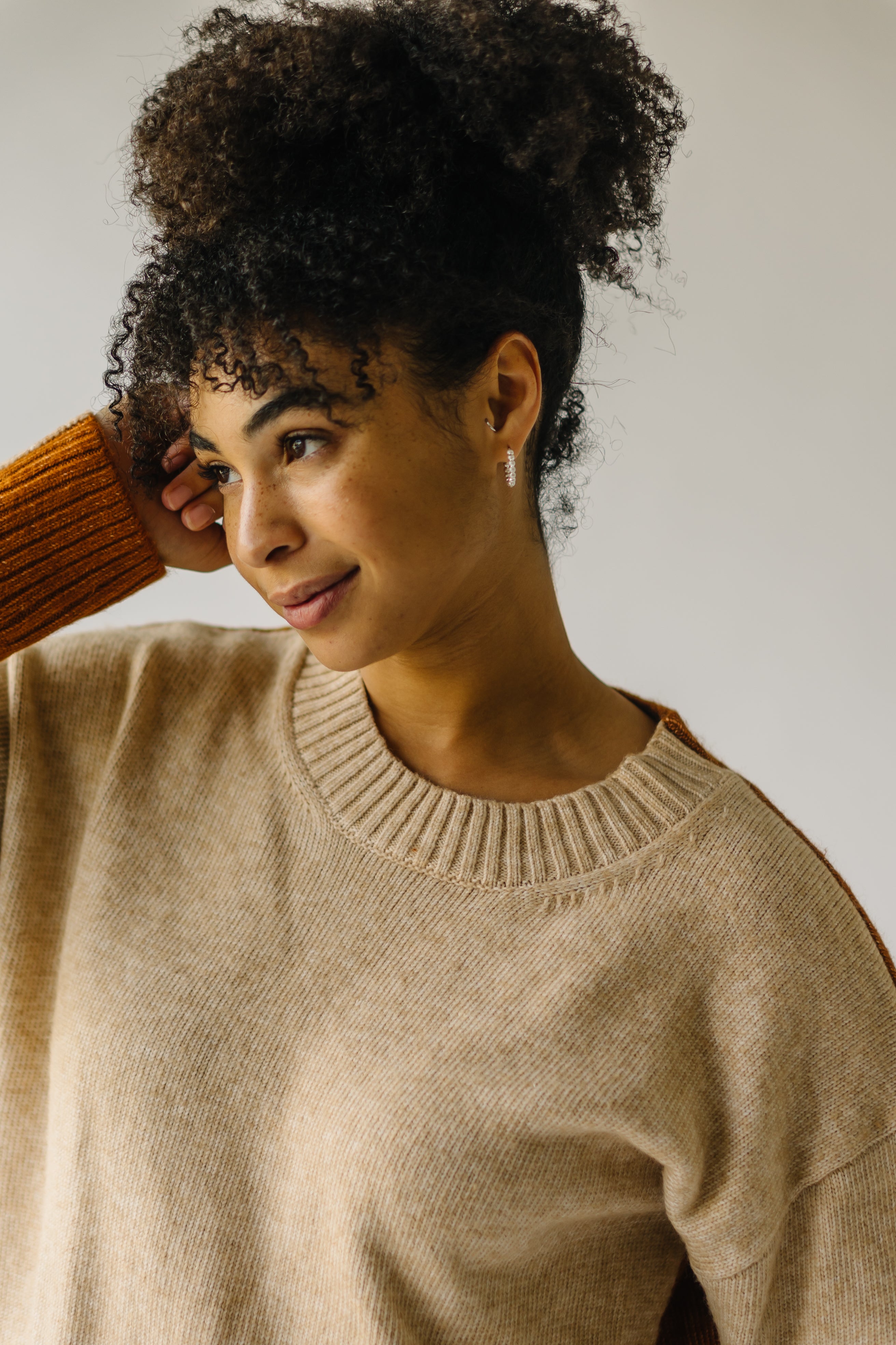 Sharrow Two Tone Sweater - Sand | Shop Now