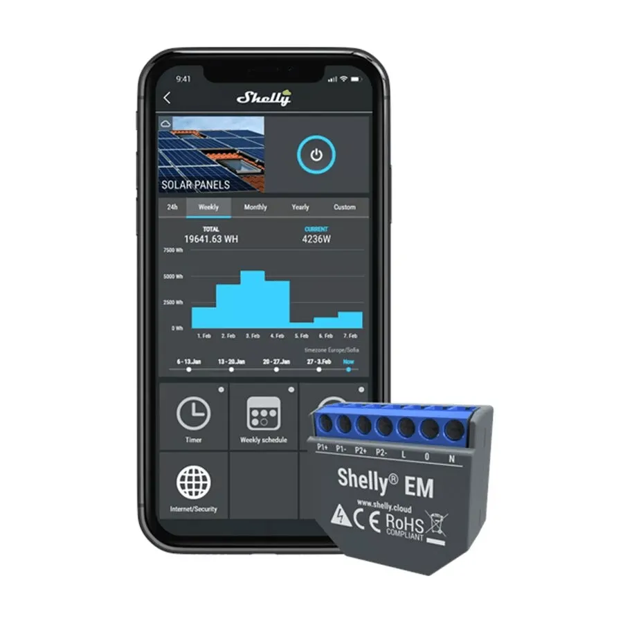 Shelly EM Wi-Fi Energy Monitor Contactor Control