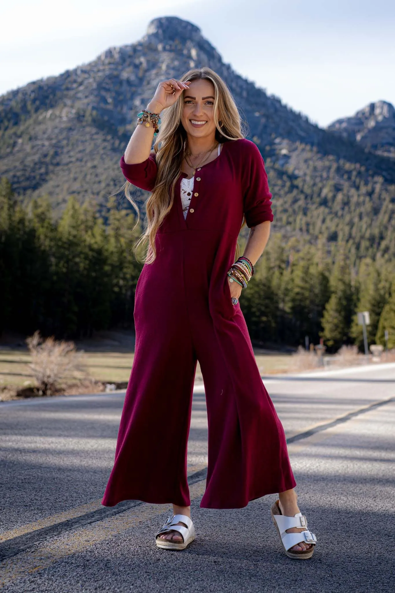 Comfortable 2-Piece Outfit of the Week in Wine Color