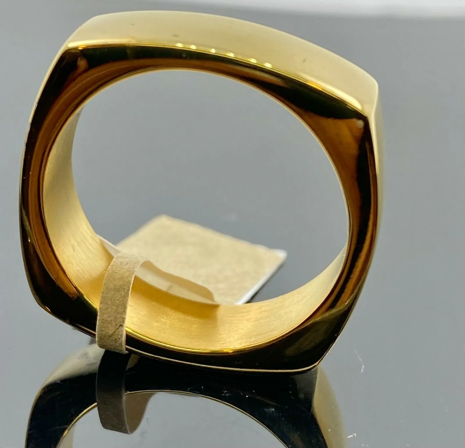 High Polished Comfort fit Square Design Solid Gold Ring SM3