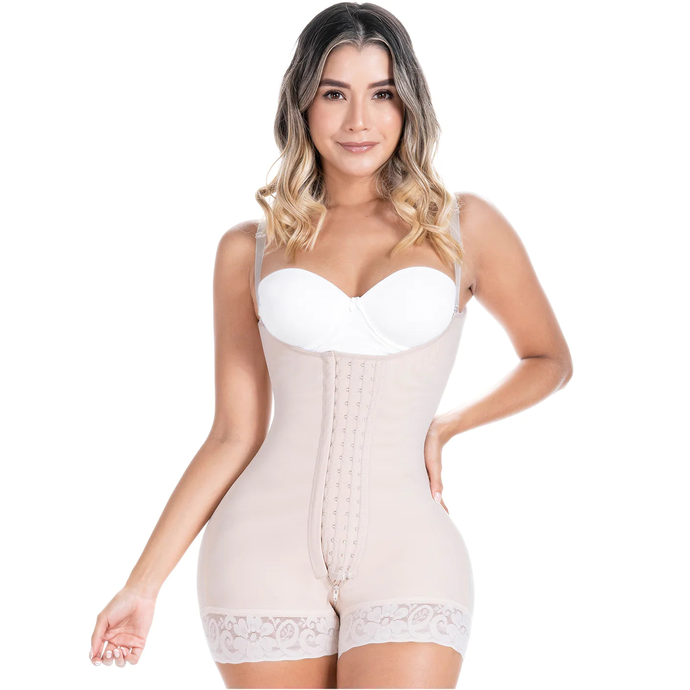 SONRYSE 068BF | Colombian Postpartum & Post Surgery Compression Garment - Open Bust Shapewear- Tummy Tuck Liposuction Bodysuit S