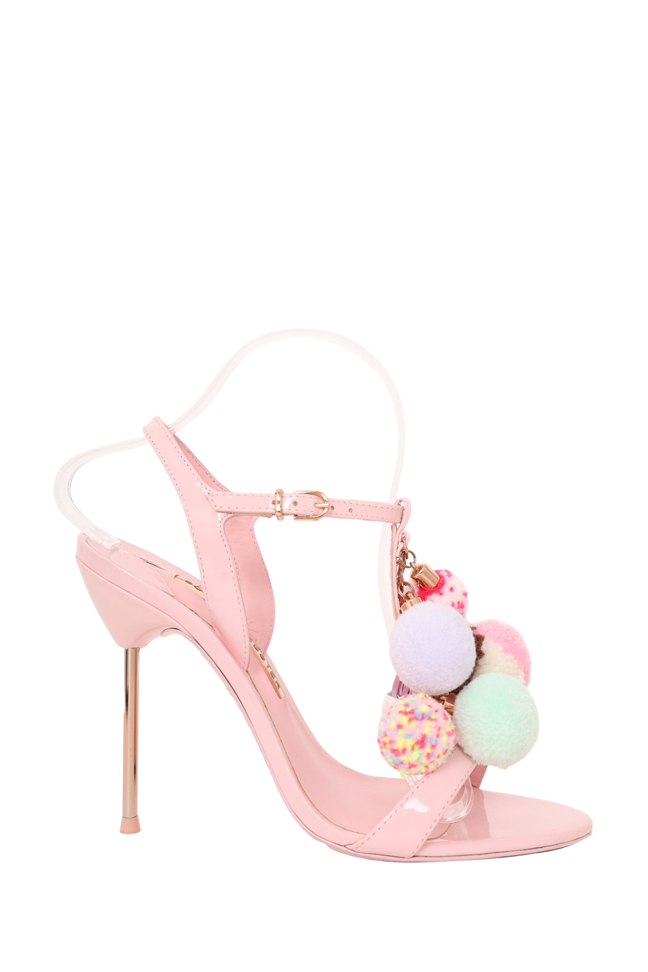 Sophia Webster Pink Patent Layla Pom Pom Sandals - Size 39.5