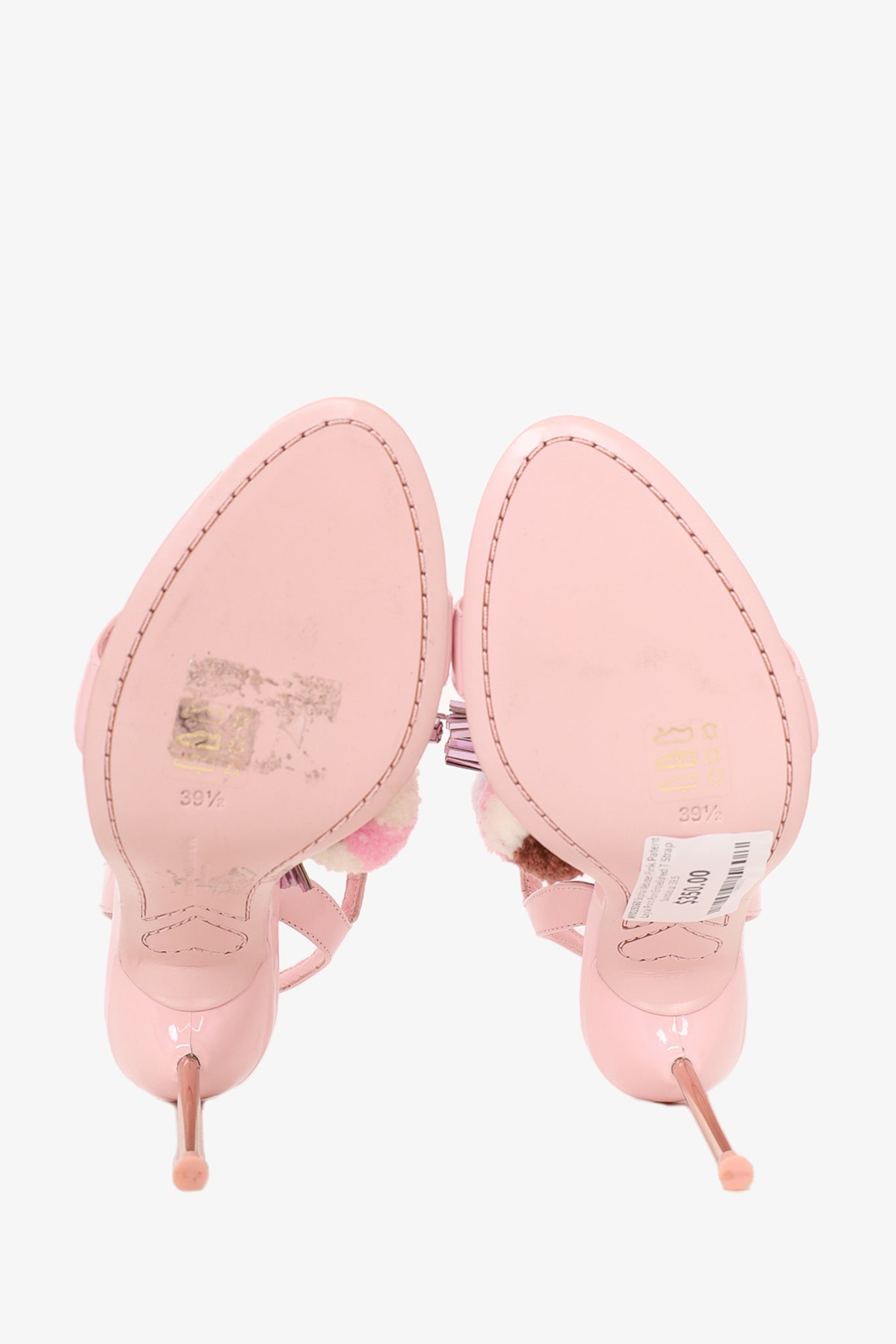 Sophia Webster Pink Patent Layla Pom Pom Sandals - Size 39.5