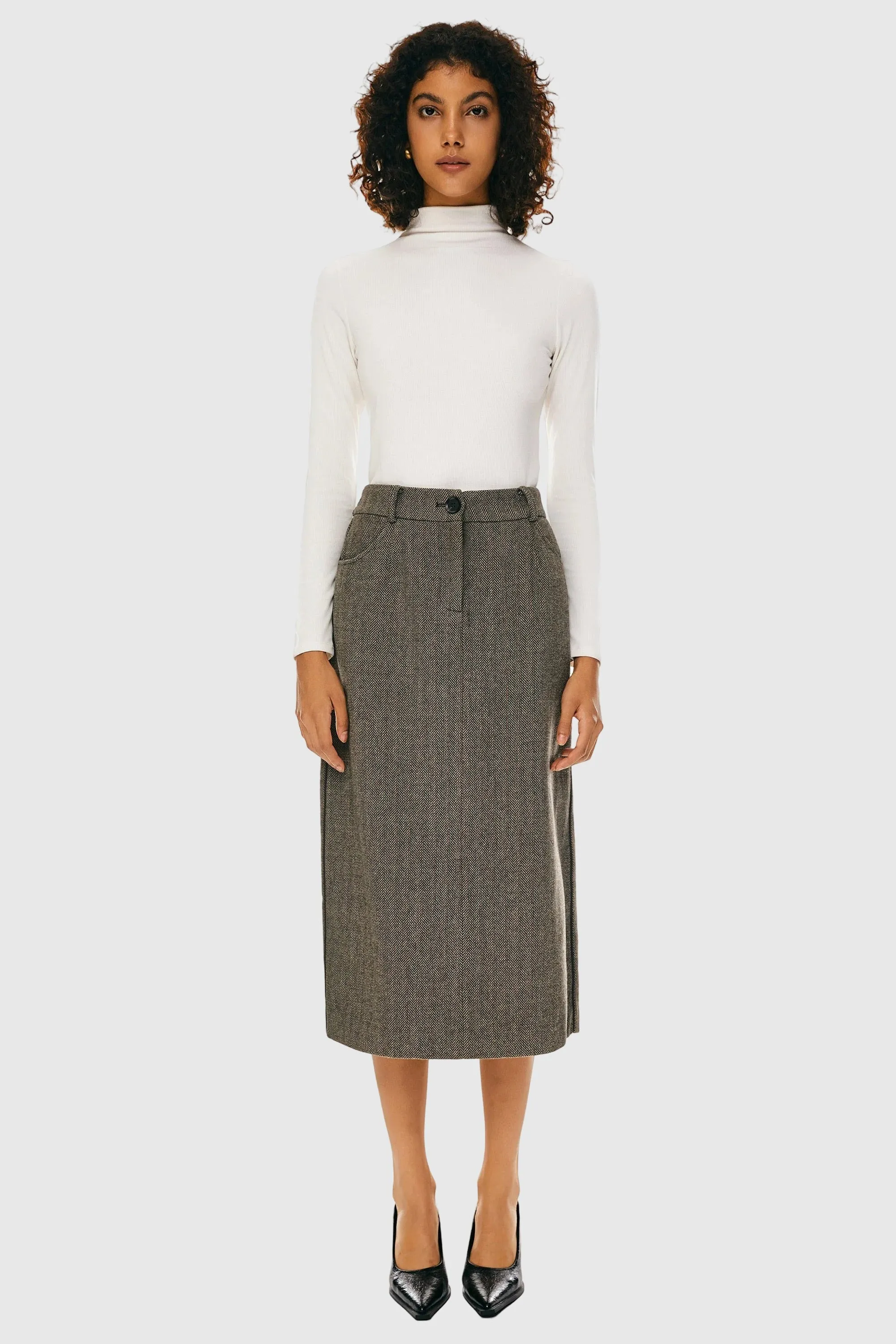 Sophisticated Wool Office Skirt