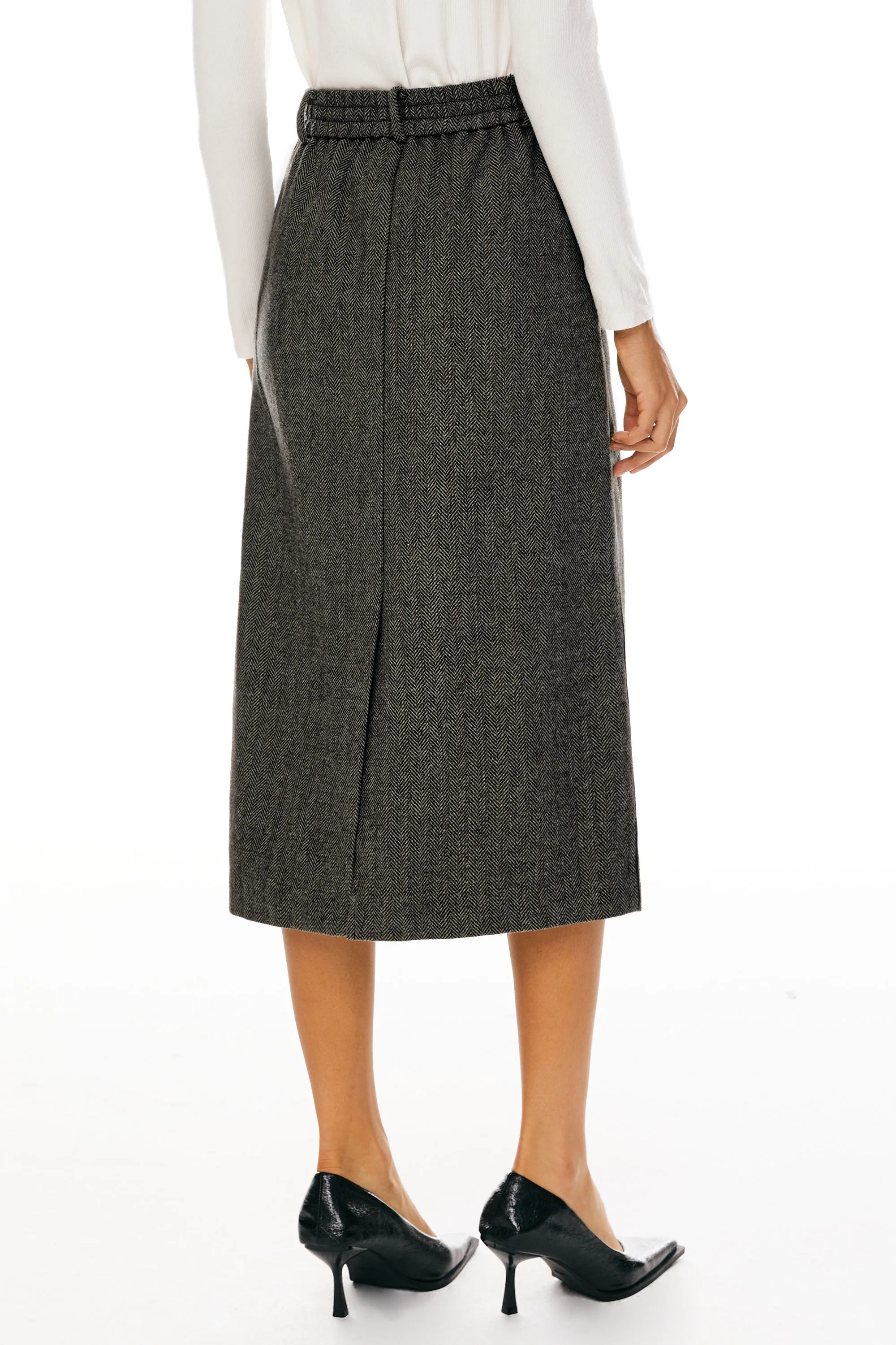 Sophisticated Wool Office Skirt