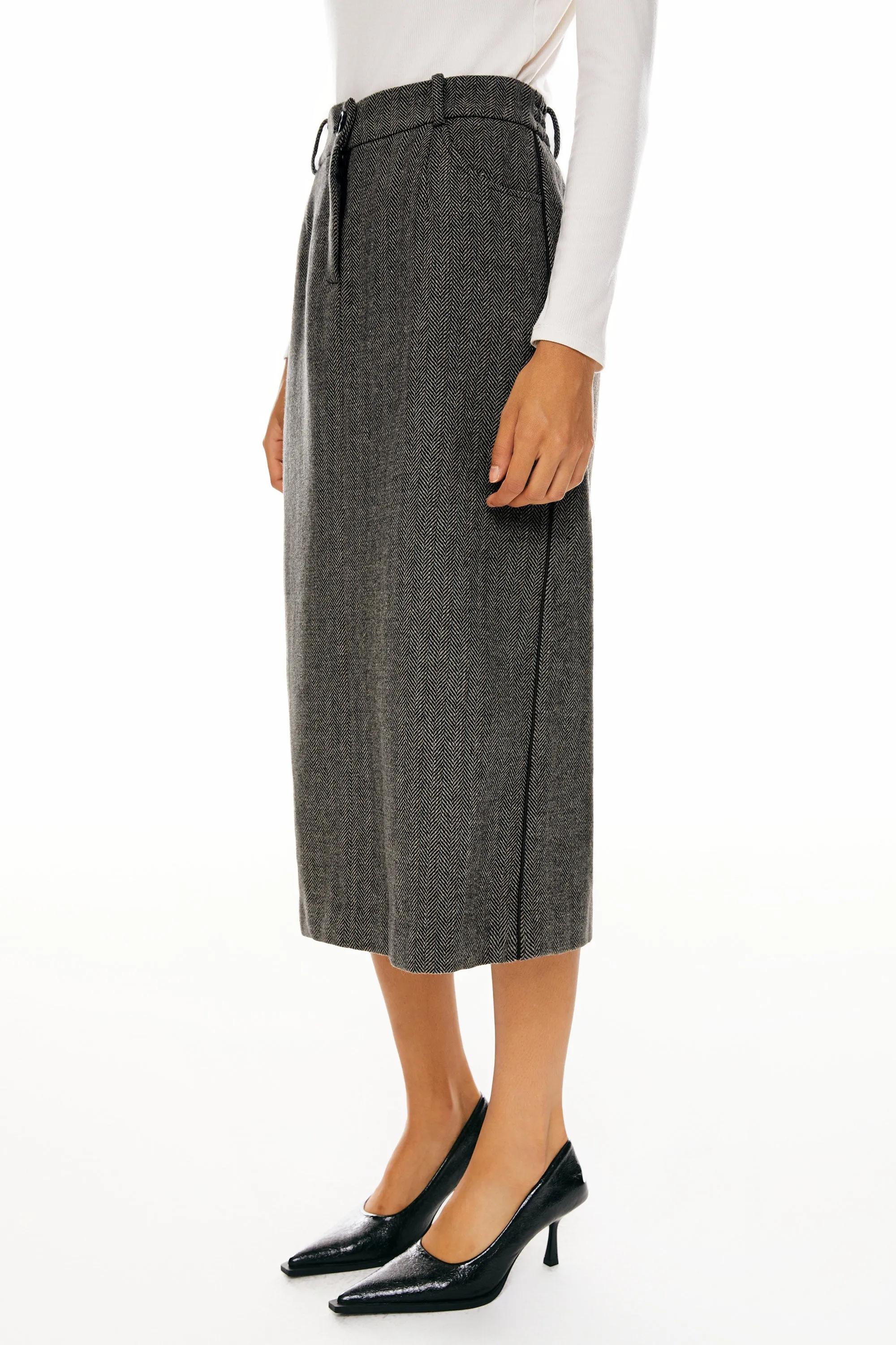 Sophisticated Wool Office Skirt