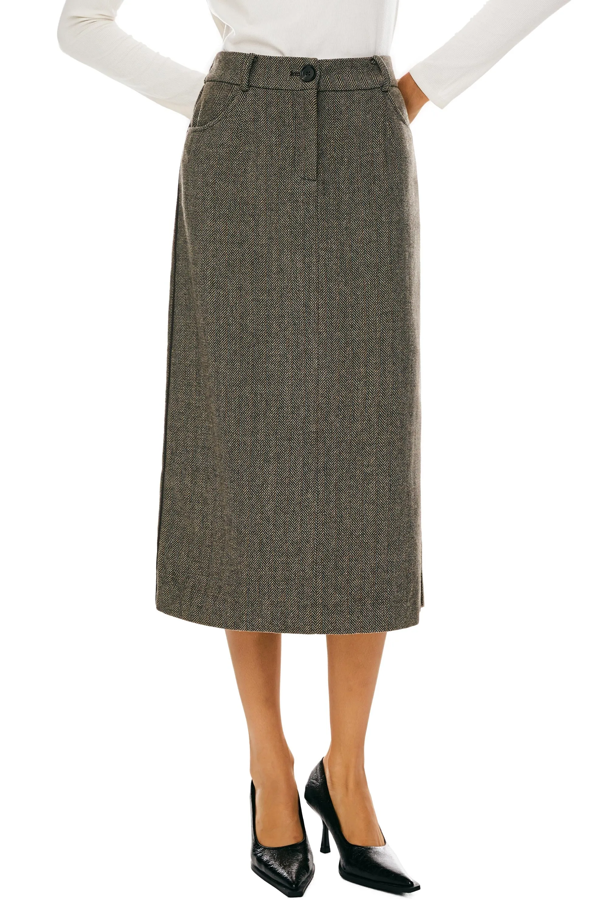 Sophisticated Wool Office Skirt