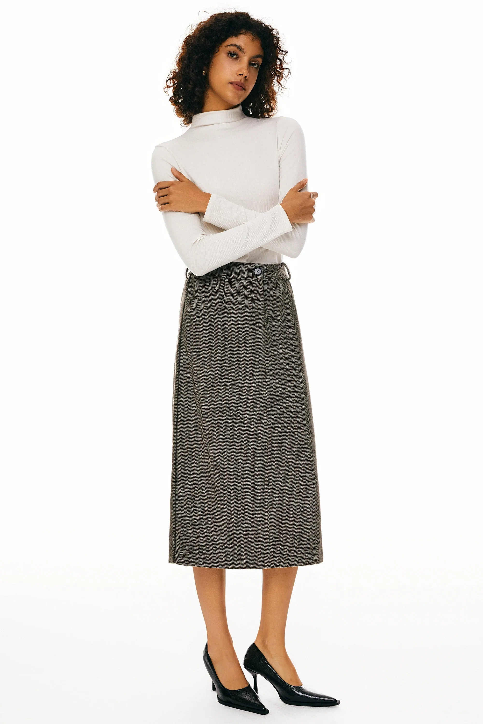 Sophisticated Wool Office Skirt