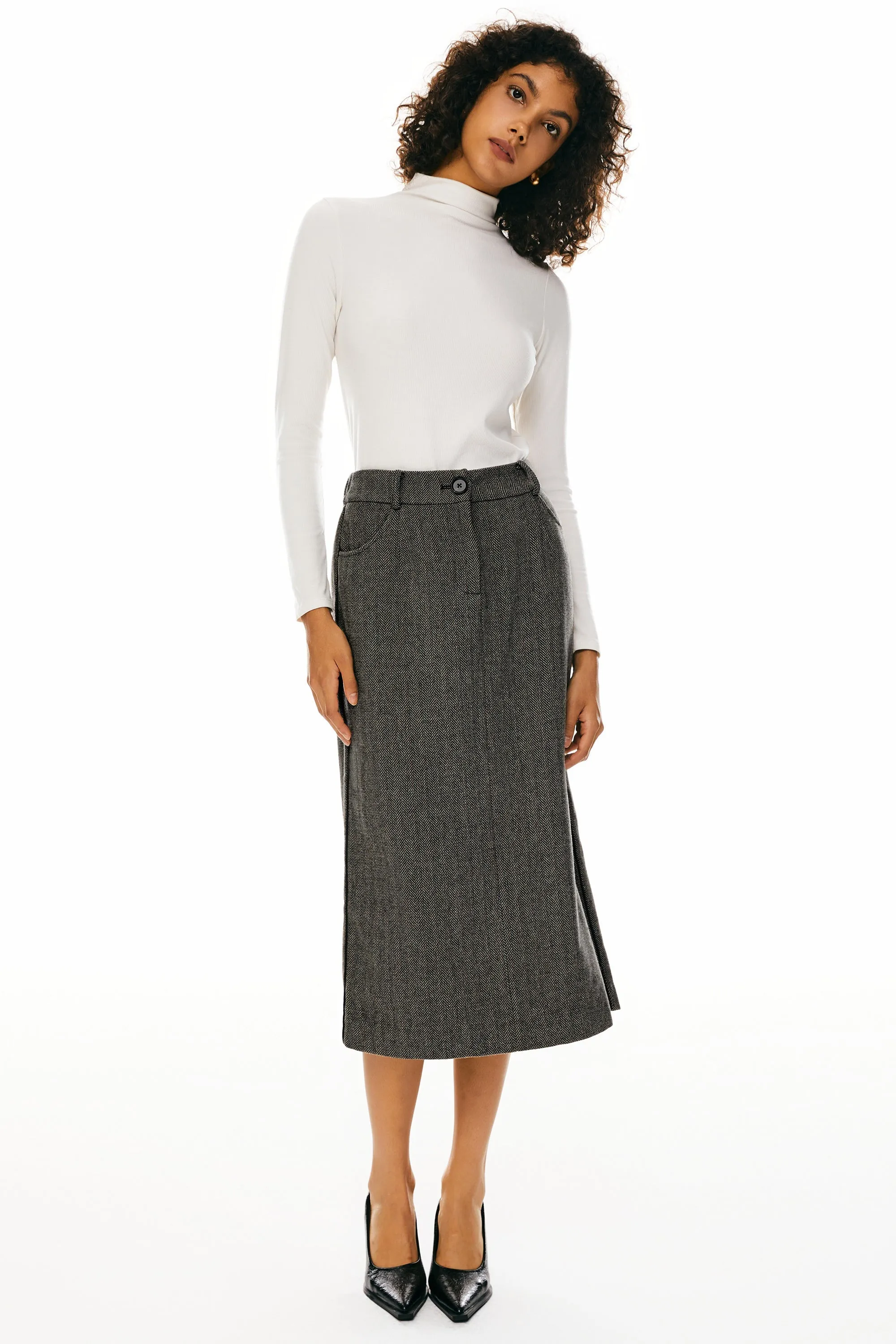 Sophisticated Wool Office Skirt