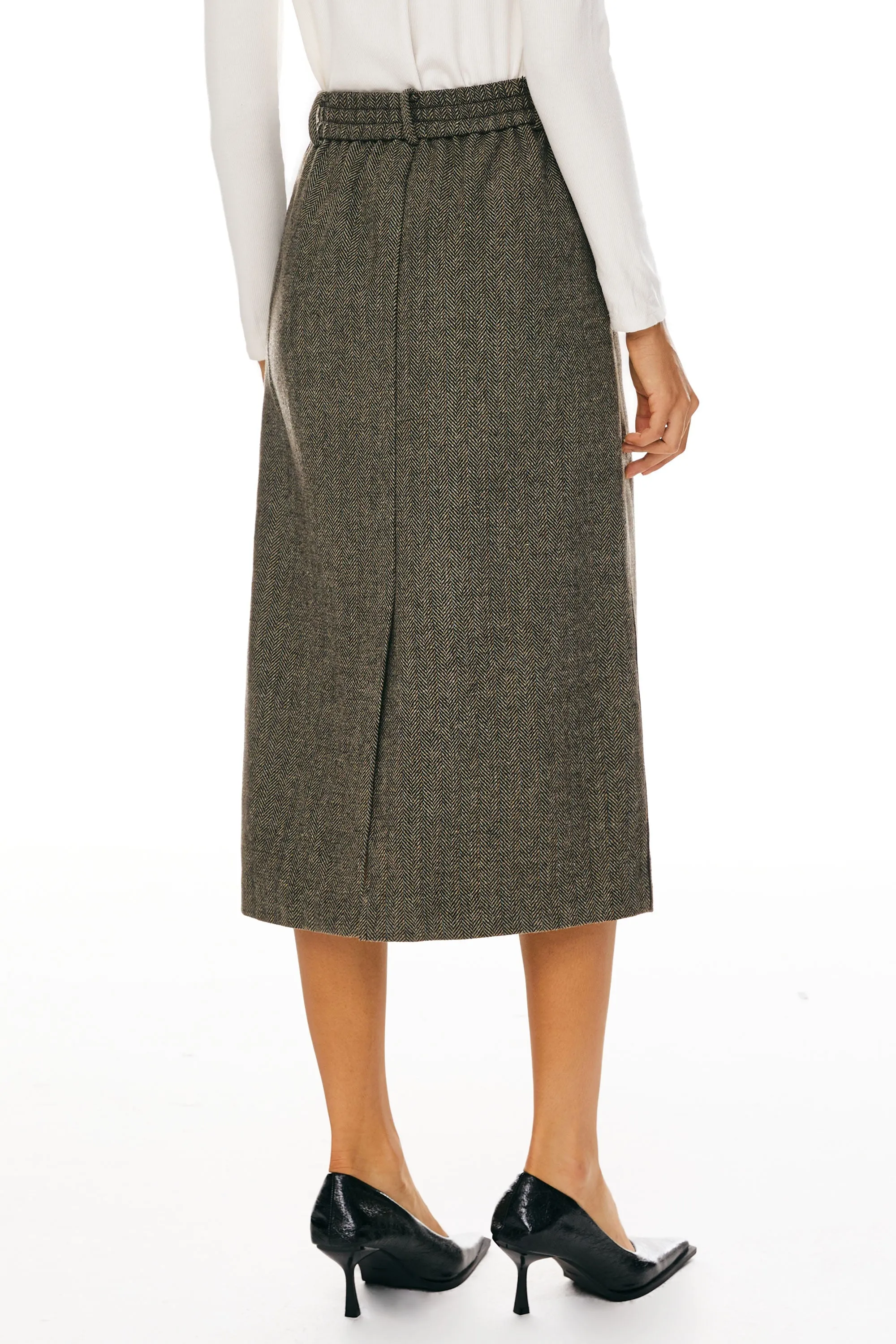 Sophisticated Wool Office Skirt