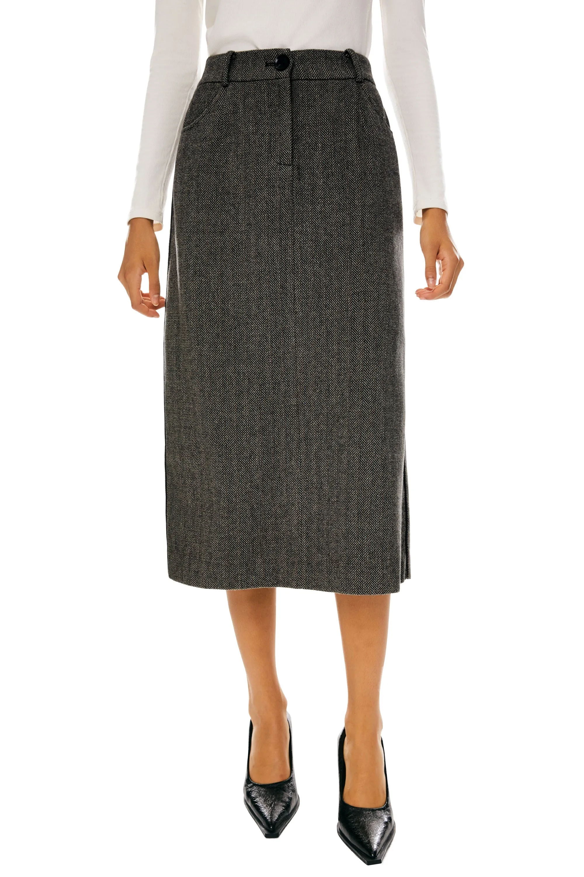 Sophisticated Wool Office Skirt