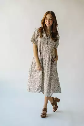 Stayton Brown Floral Button-Up Dress