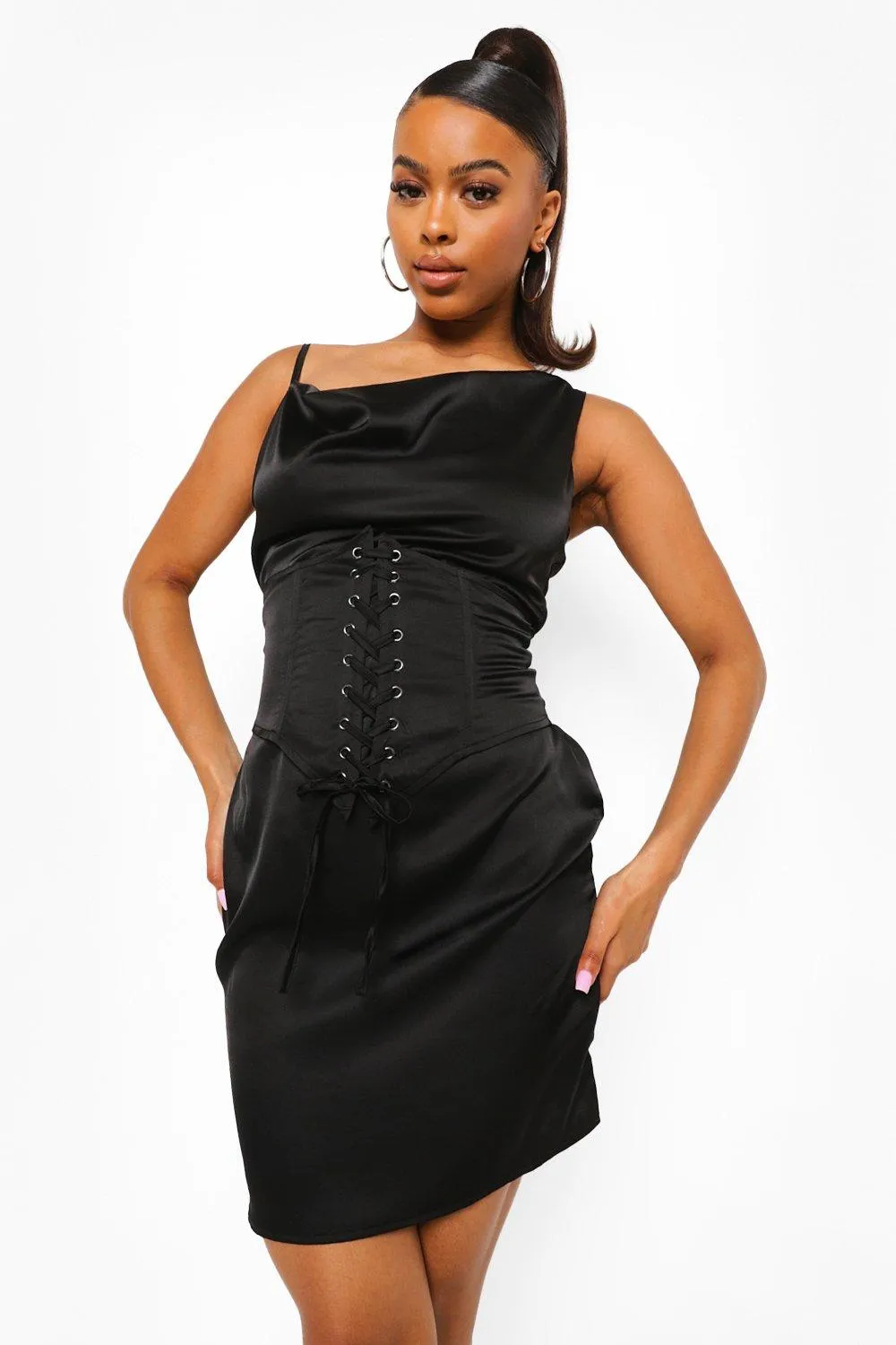 Strappy Slip Dress with Corset Detail