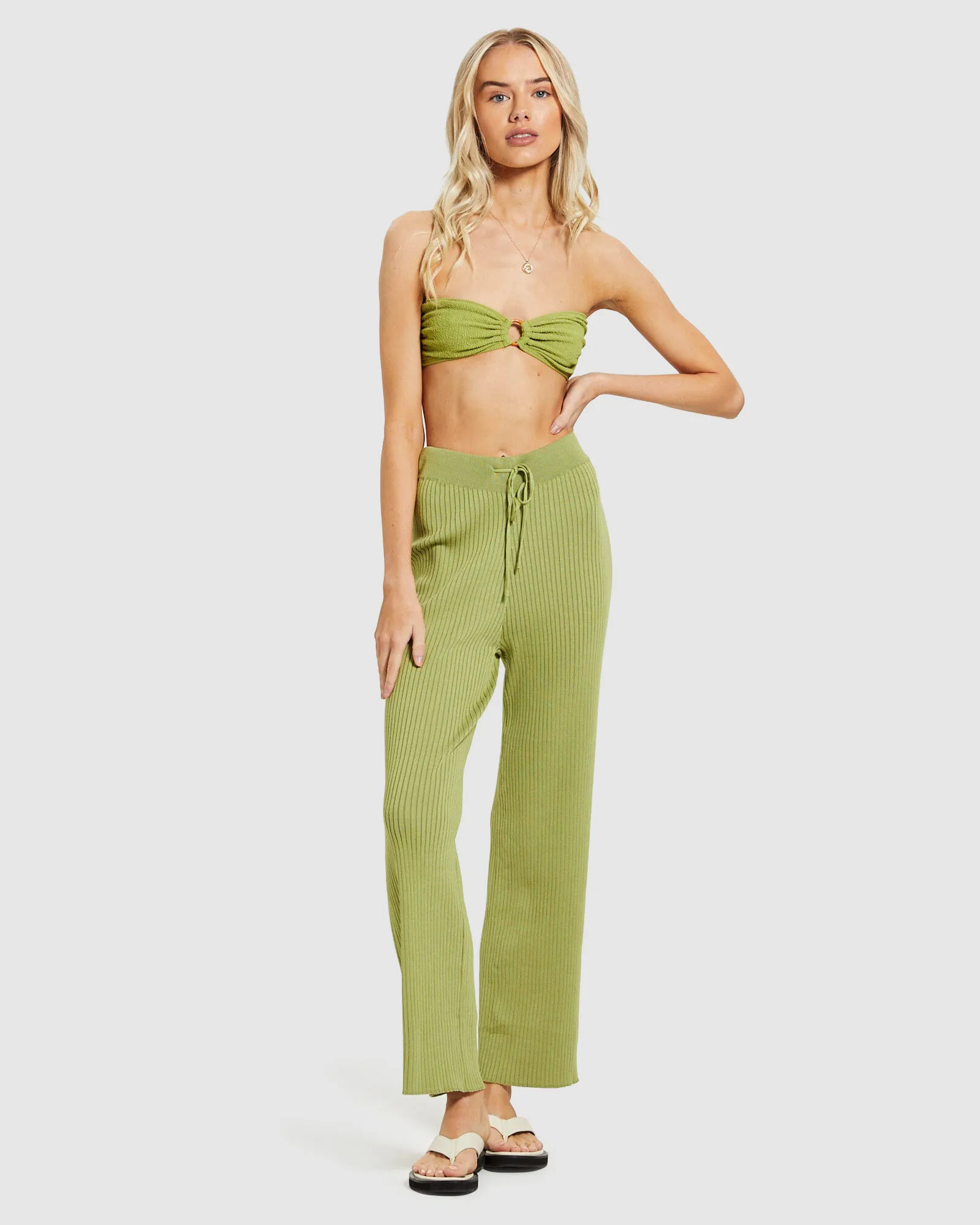 Green Lucy Culottes with Subtitles