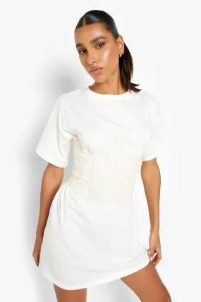 T-shirt Dress with Corset Detail