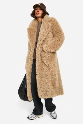 Tall Teddy Midi Faux Fur Coat