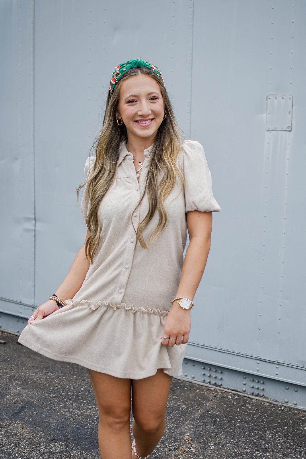 Taupe Short Sleeve Dress