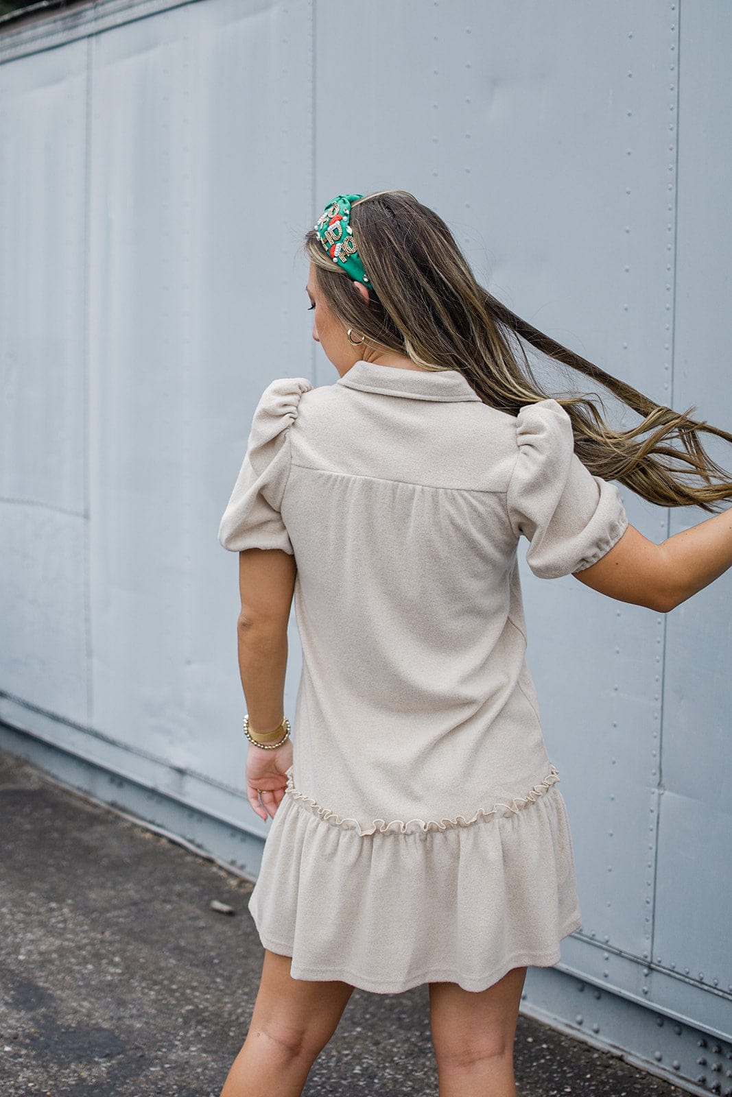 Taupe Short Sleeve Dress