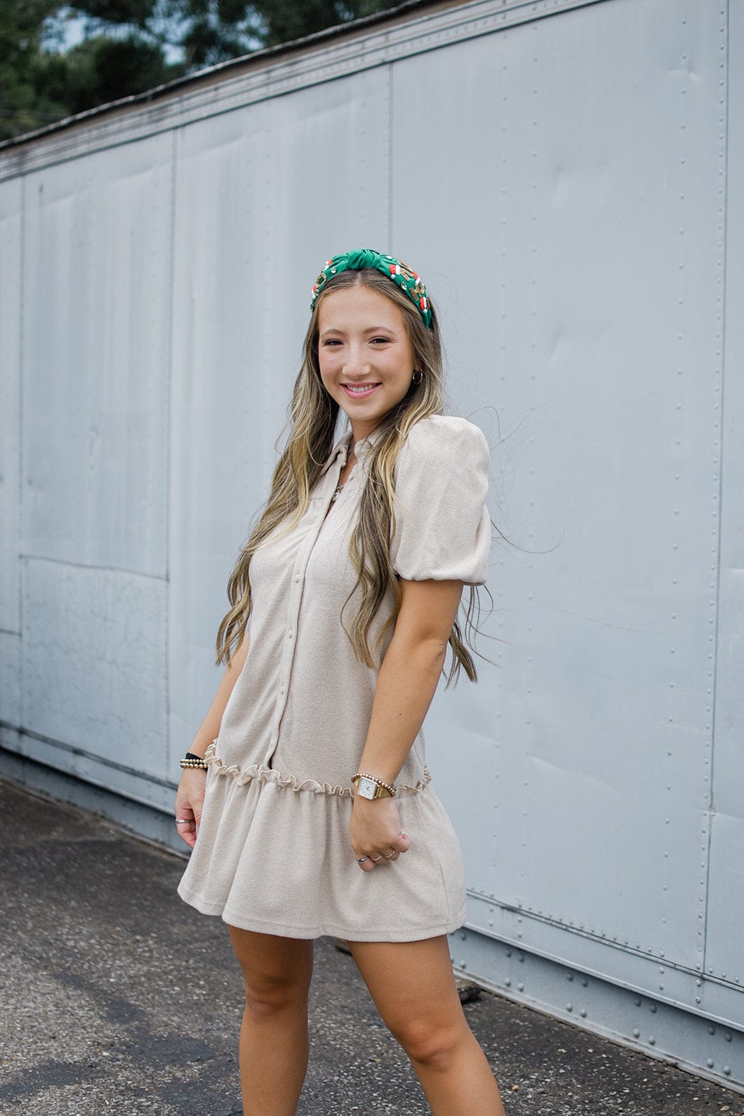 Taupe Short Sleeve Dress