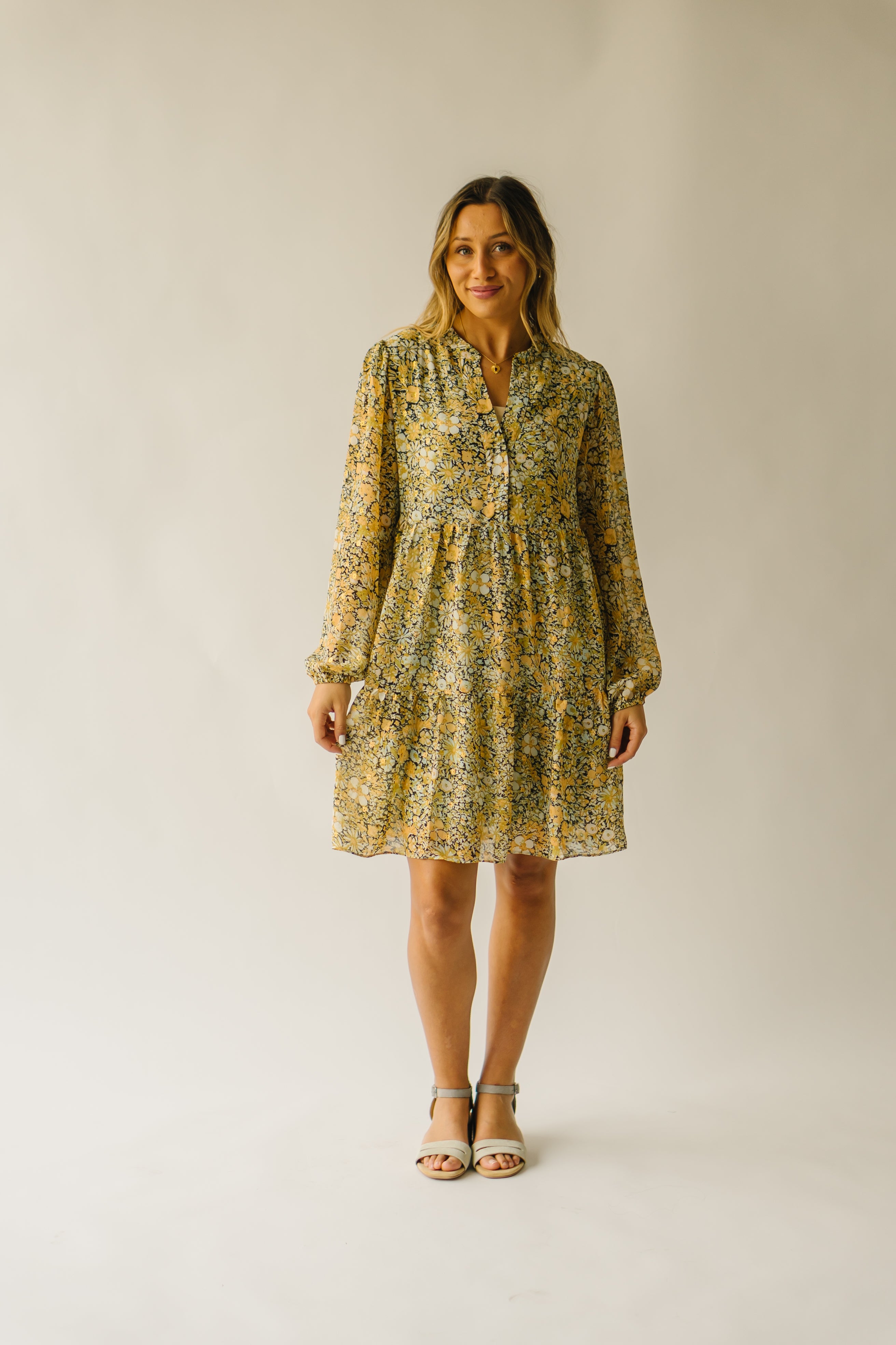 Tellico Floral Mustard Combo Dress